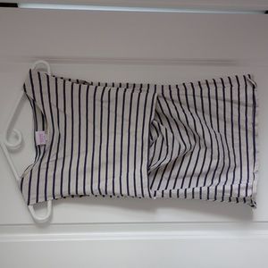 Boob design nursing tank striped boat neck